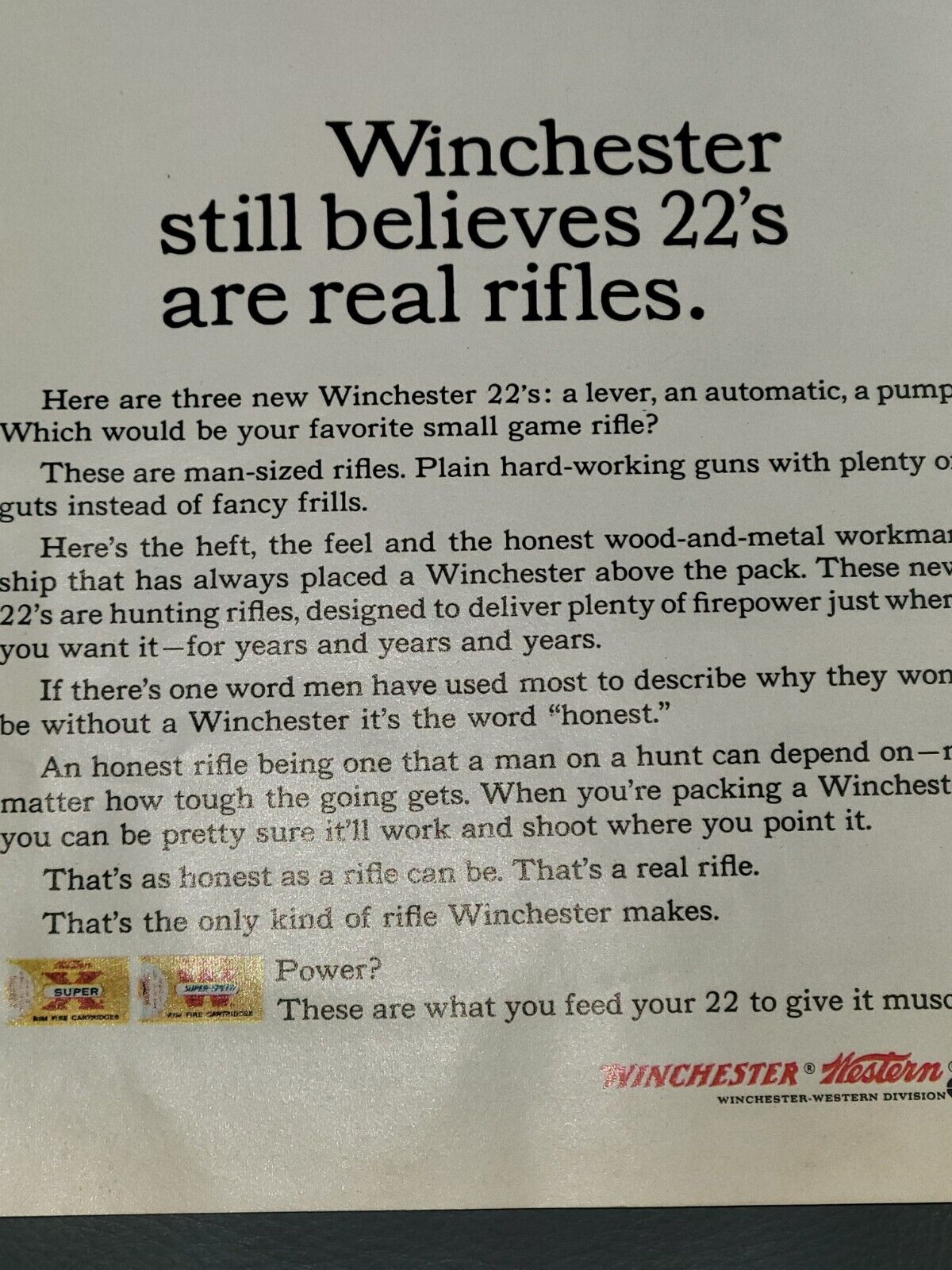 Vintage Winchester "22" Rifle 2 Page Print Ad 1961