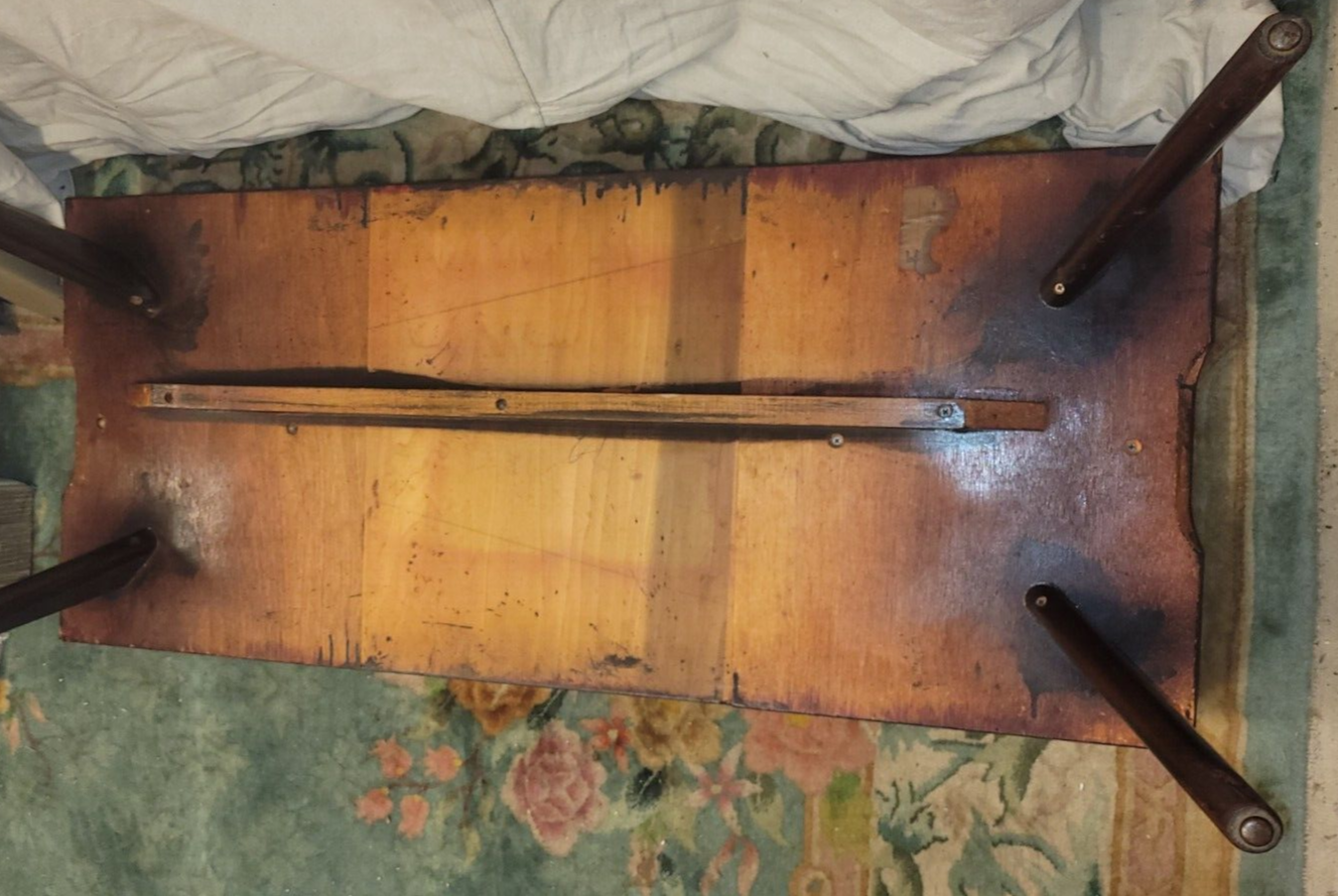 Vintage MCM Spray to Fade Coffee Table w Secret Drawers