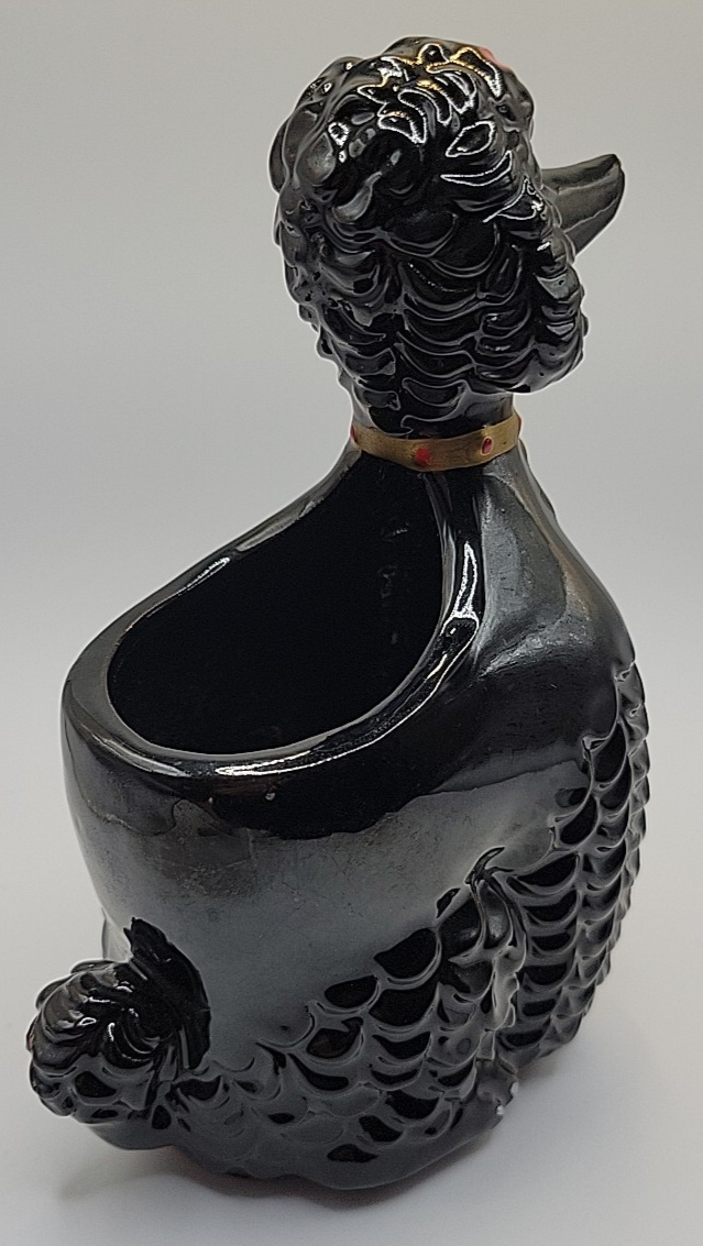 VINTAGE PAUL'S GIFTS 1950's BLACK POODLE PLANTER NOS