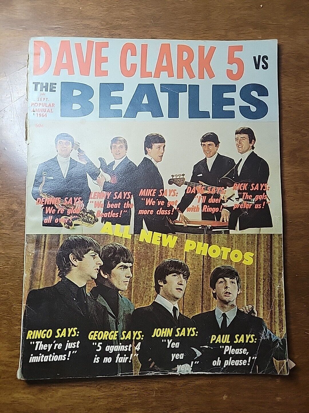 'Dave Clark 5 vs The Beatles' Popular Annual Magazine 1964