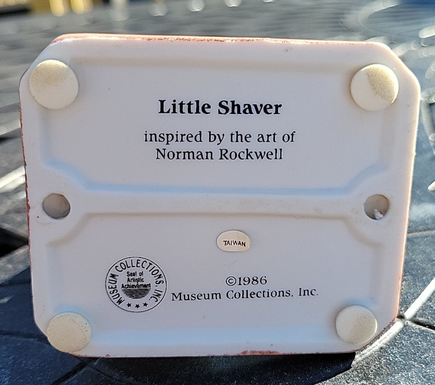 Vintage Norman Rockwell LITTLE SHAVER Figurine 1986