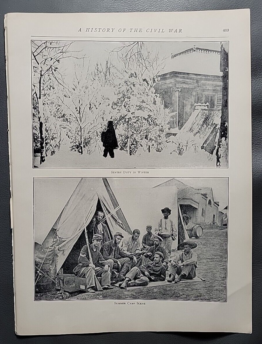 Winter Sentry & Summer Camp Scene, Lossing's History of the Civil War Page 469