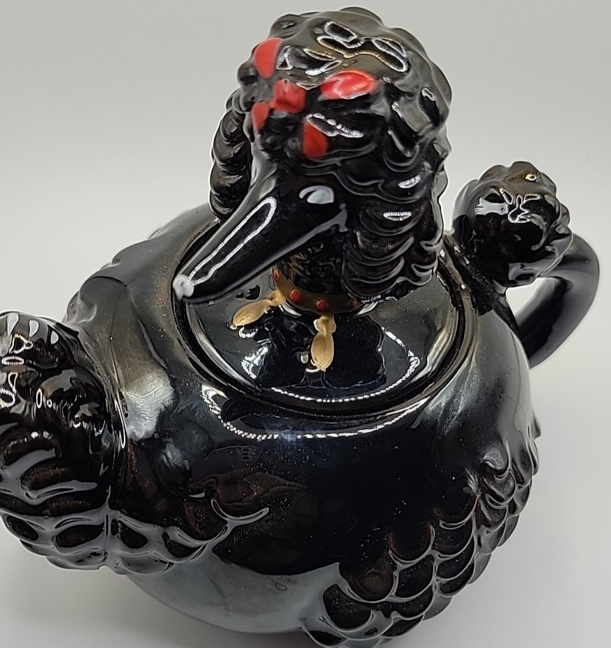 VINTAGE PAUL'S GIFTS 1950's BLACK POODLE TEAPOT NOS