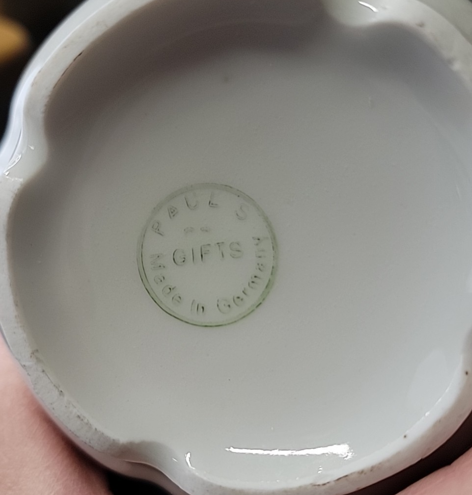 VINTAGE PAUL'S GIFTS NOS CREAMER PITCHER & LIDDED SUGAR GERMANY FLORAL PRINT