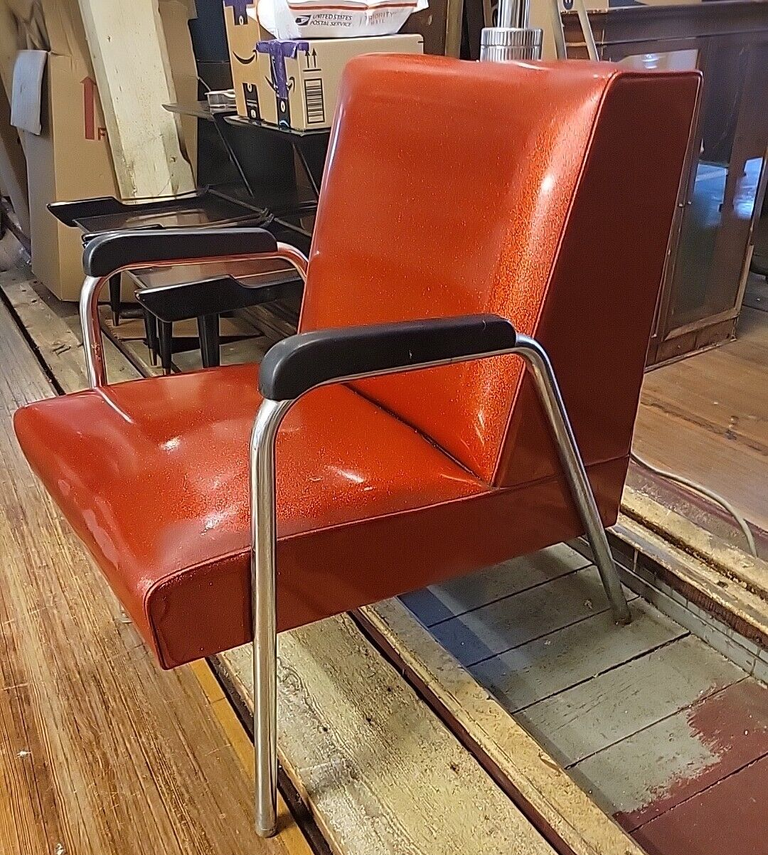 Vintage Retro Beehive Hair Dryer 1950's Sparkily Red Vinyl Chair 3 Available