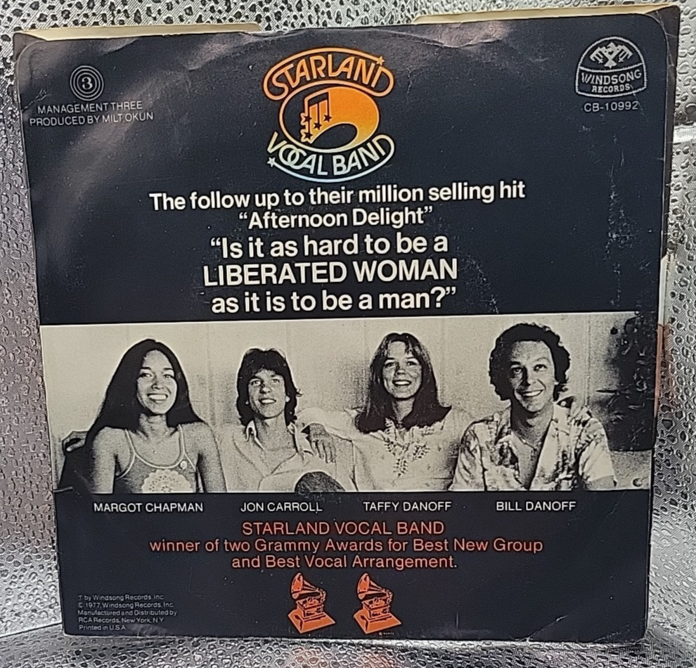 Windsong Records Promo Starland Vocal Band 'Liberated Woman' 1977 CB10992 45
