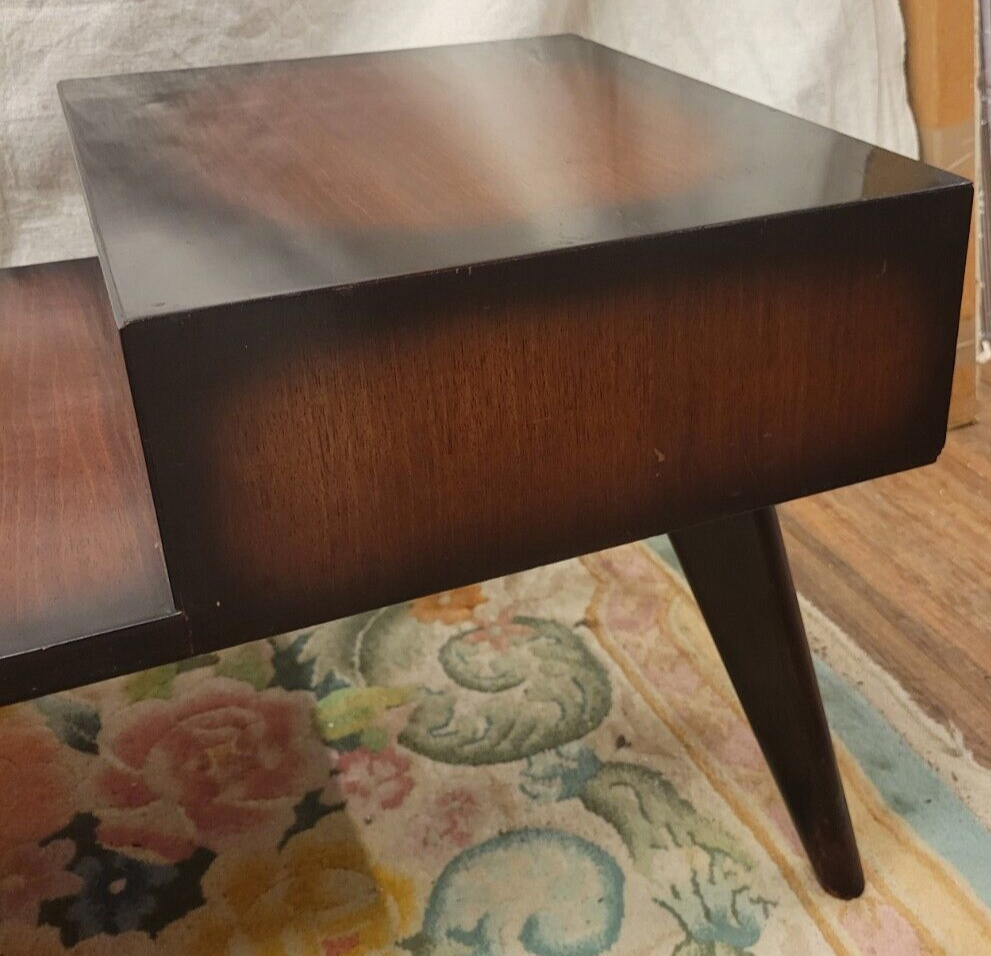 Vintage MCM Spray to Fade Coffee Table w Secret Drawers