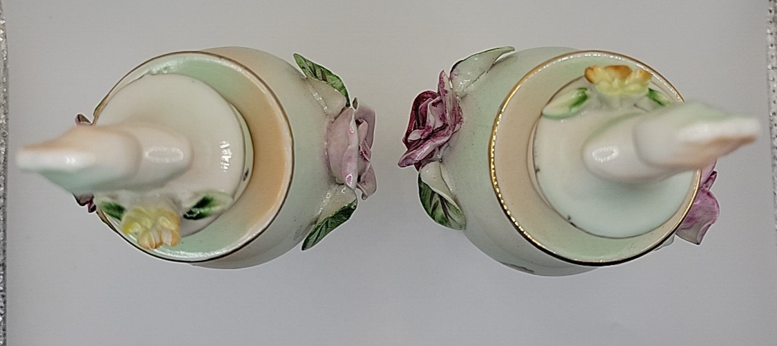 VINTAGE PAUL'S GIFTS PAIR VANITY PERFUME ESSENTIAL OIL PORCELAIN DECANTERS NOS