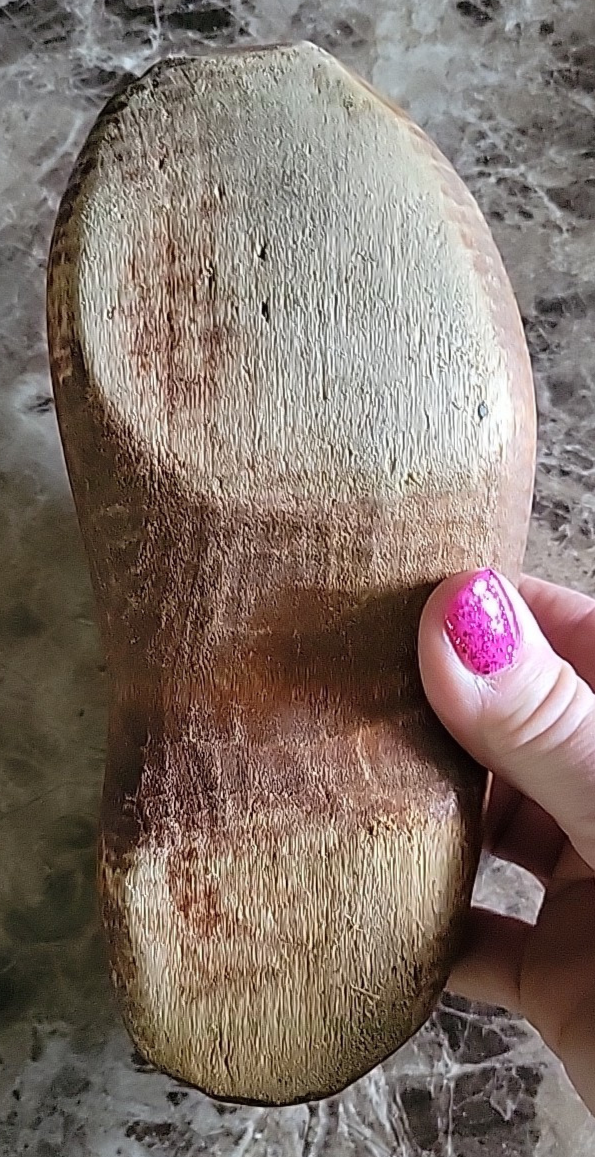 Vintage Dutch Carved Textured Wooden Clogs Shoes 9"