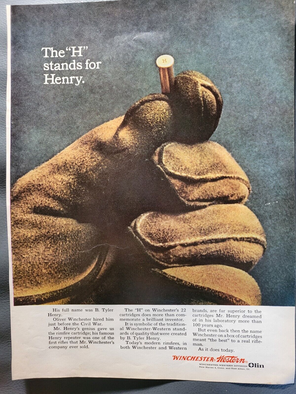 Vintage Winchester "22's" Ammo "The "H" Stands for Henry" Firearm Print Ad 1961