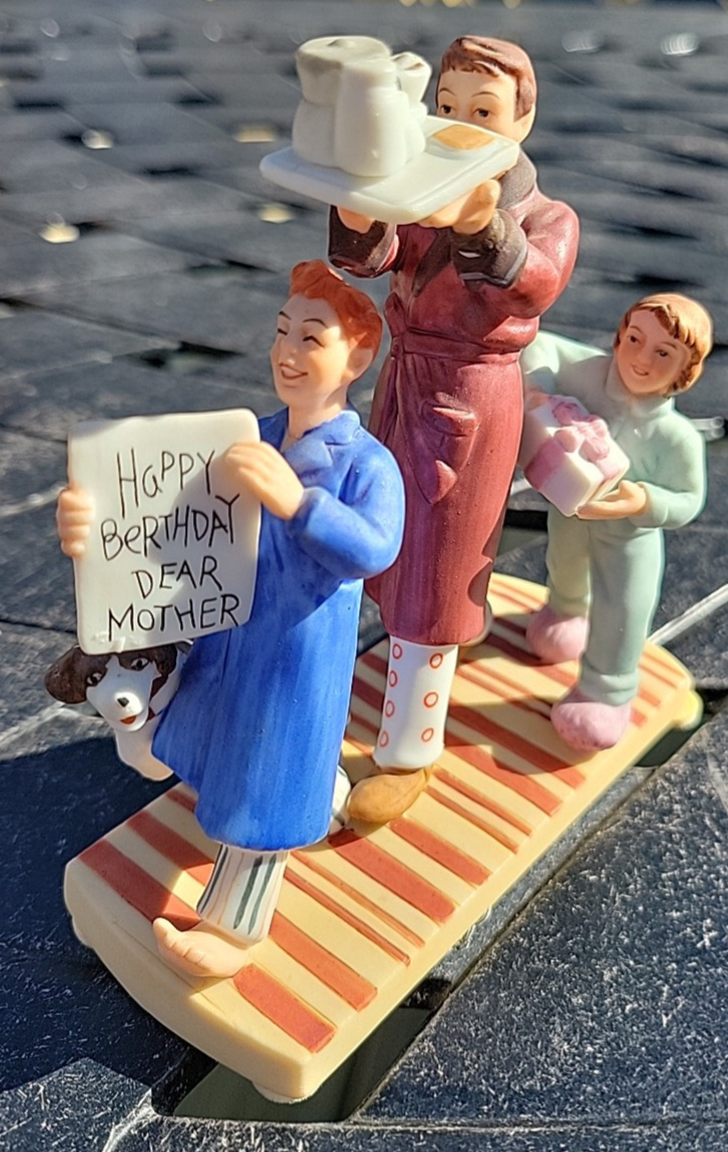 Vintage Norman Rockwell's HAPPY BERTHDAY DEAR MOTHER Figurine NRM Collectn 1987