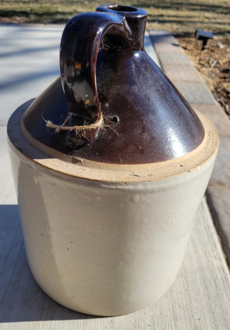 C. 1900 Antique 2 Gal MASCARO TONIQUE FOR THE HAIR SALT GLAZED? STONEWARE JUG