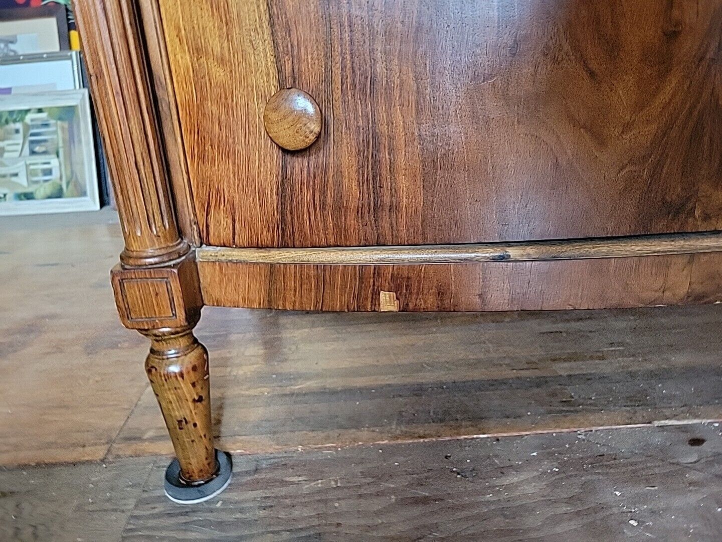 Vintage Golden Oak Veneer 2 Over 4 Tall Boy Dresser Chest of Drawers