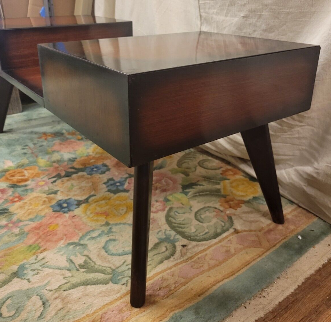 Vintage MCM Spray to Fade Coffee Table w Secret Drawers