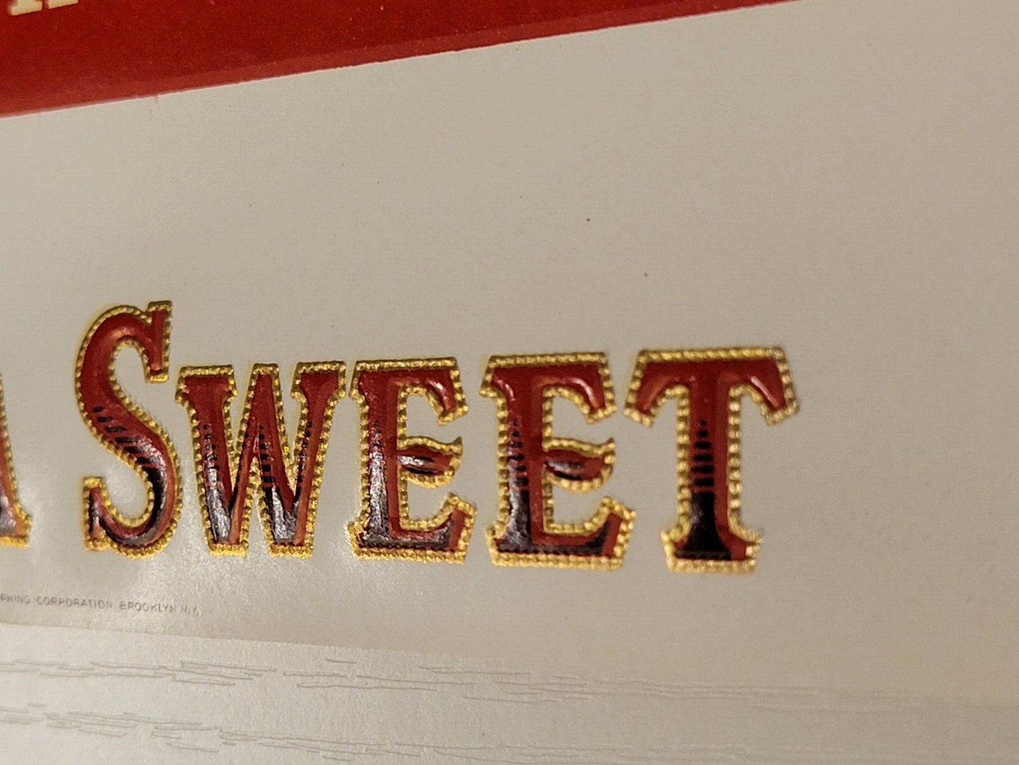 Wholesale Lot of 10 NOS Vintage "Have A Sweet" Cigar Box Inner Labels Embossed