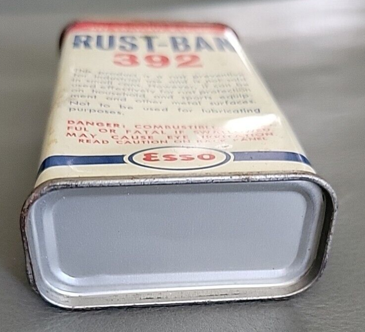 VINTAGE ESSO - RUST-BAN 392• 4 Oz RUST PREVENTIVE CAN - BY HUMBLE OIL CO.