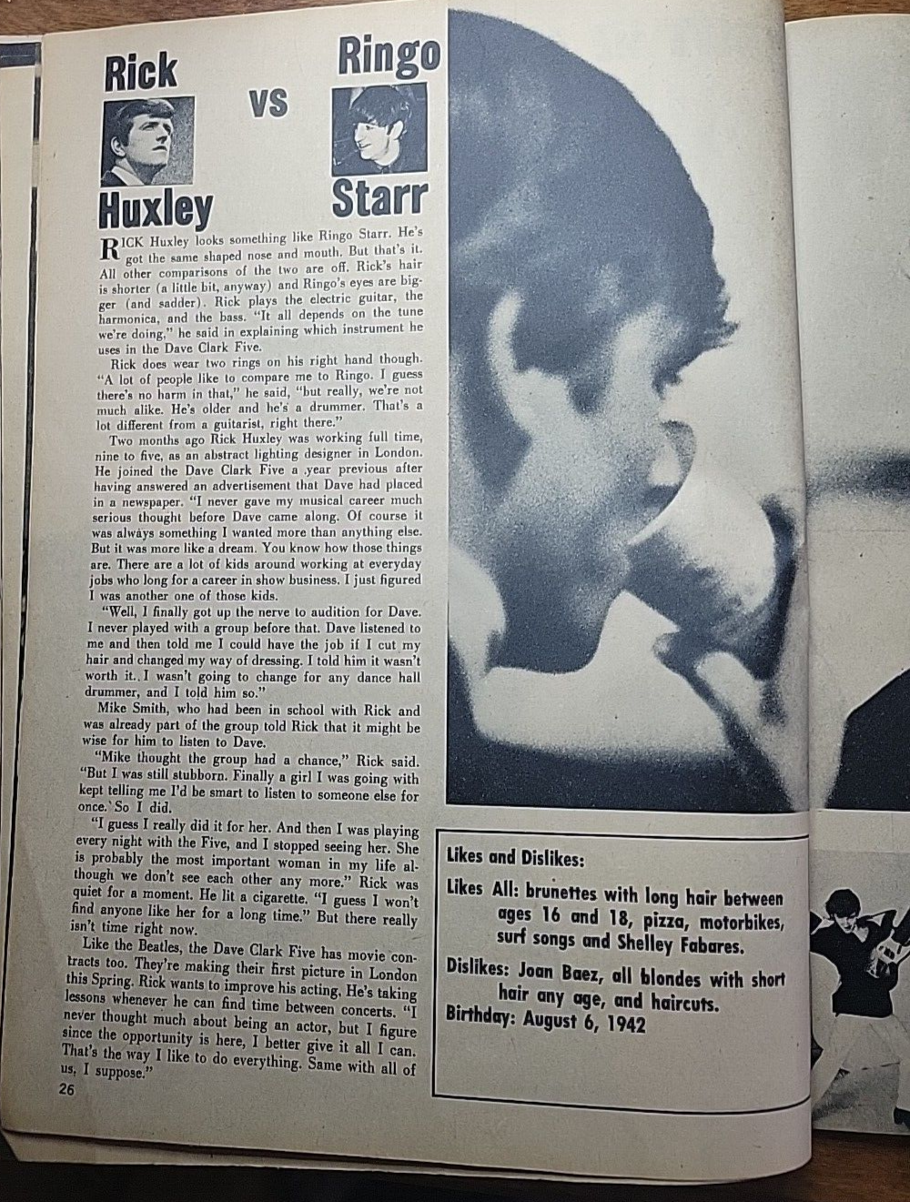 'Dave Clark 5 vs The Beatles' Popular Annual Magazine 1964