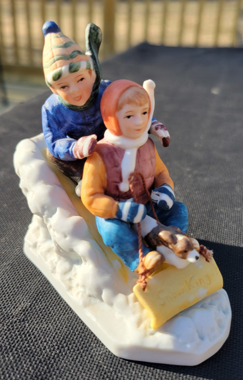 Vintage Norman Rockwell Bobsled DOWNHILL RACER 1983 Figurine