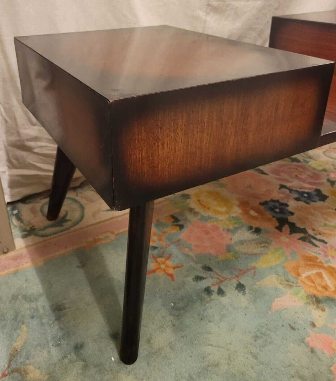 Vintage MCM Spray to Fade Coffee Table w Secret Drawers