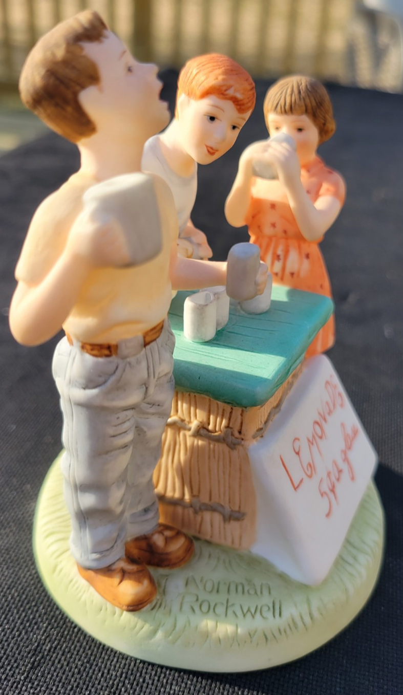 Vintage Norman Rockwell LEMONADE STAND Gorham Figurine LE 508/15000 1986