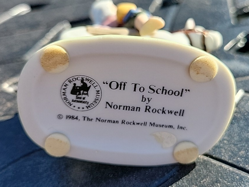 Vintage Norman Rockwell's OFF TO SCHOOL Figurine 1984