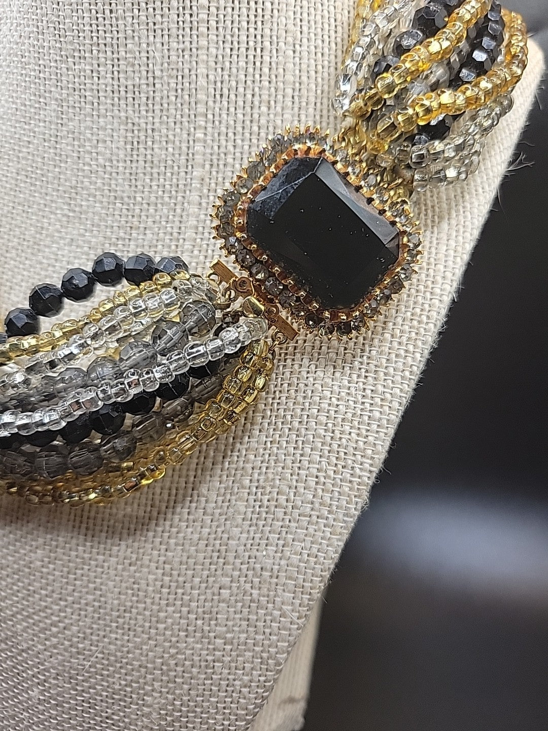 Vintage Glass Bead Strands Retro 80s Quality Costume Jewelry Rhinestone Clasp