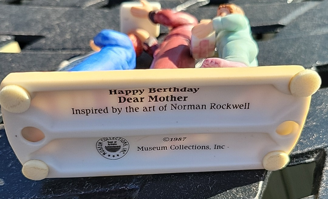 Vintage Norman Rockwell's HAPPY BERTHDAY DEAR MOTHER Figurine NRM Collectn 1987