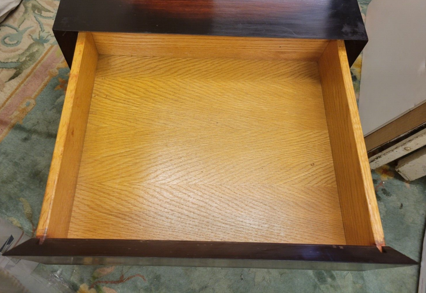 Vintage MCM Spray to Fade Coffee Table w Secret Drawers