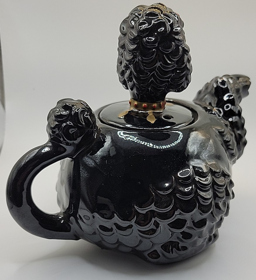 VINTAGE PAUL'S GIFTS 1950's BLACK POODLE TEAPOT NOS