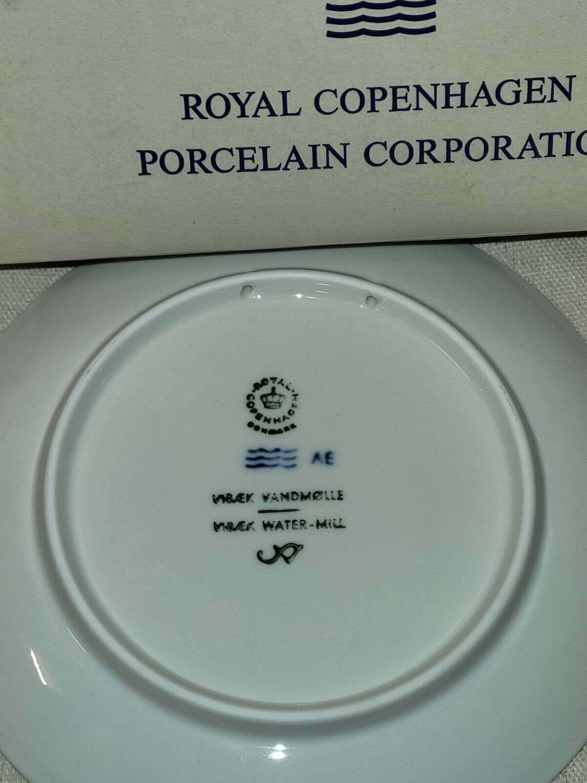 Vintage Royal Copenhagen Collectible Porcelain Plate 1976 Water Mill Boxed NOS