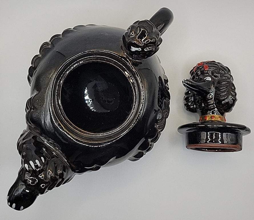 VINTAGE PAUL'S GIFTS 1950's BLACK POODLE TEAPOT NOS