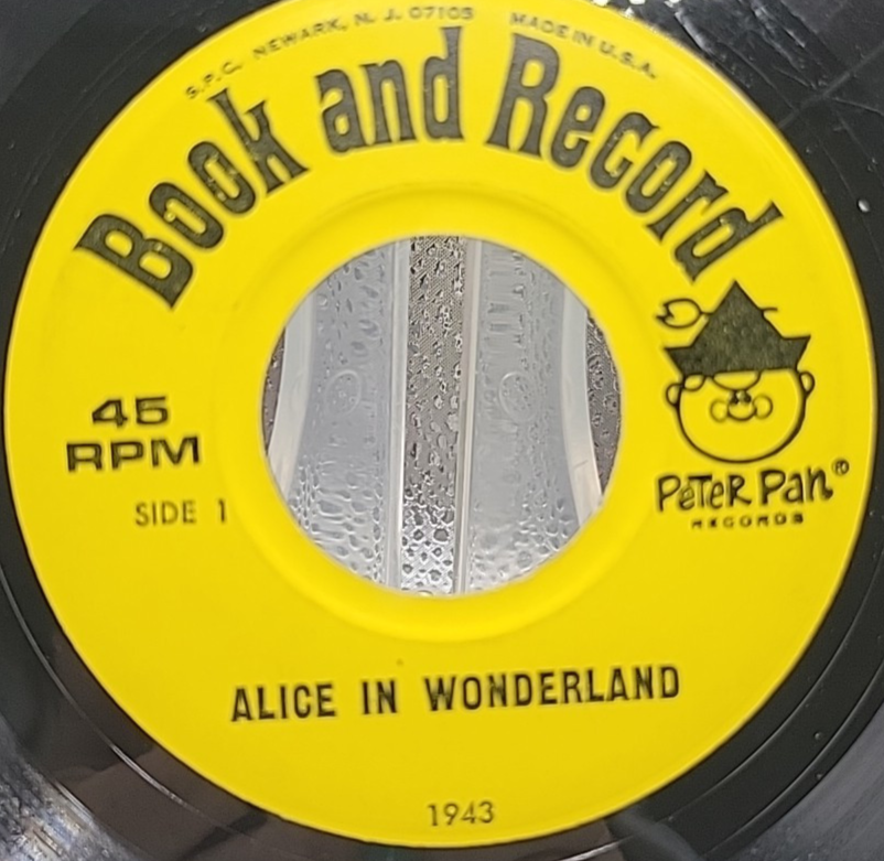 Book & Record 'Alice In Wonderland' 1970's by Peter Pan Recs 45 RPM w Book