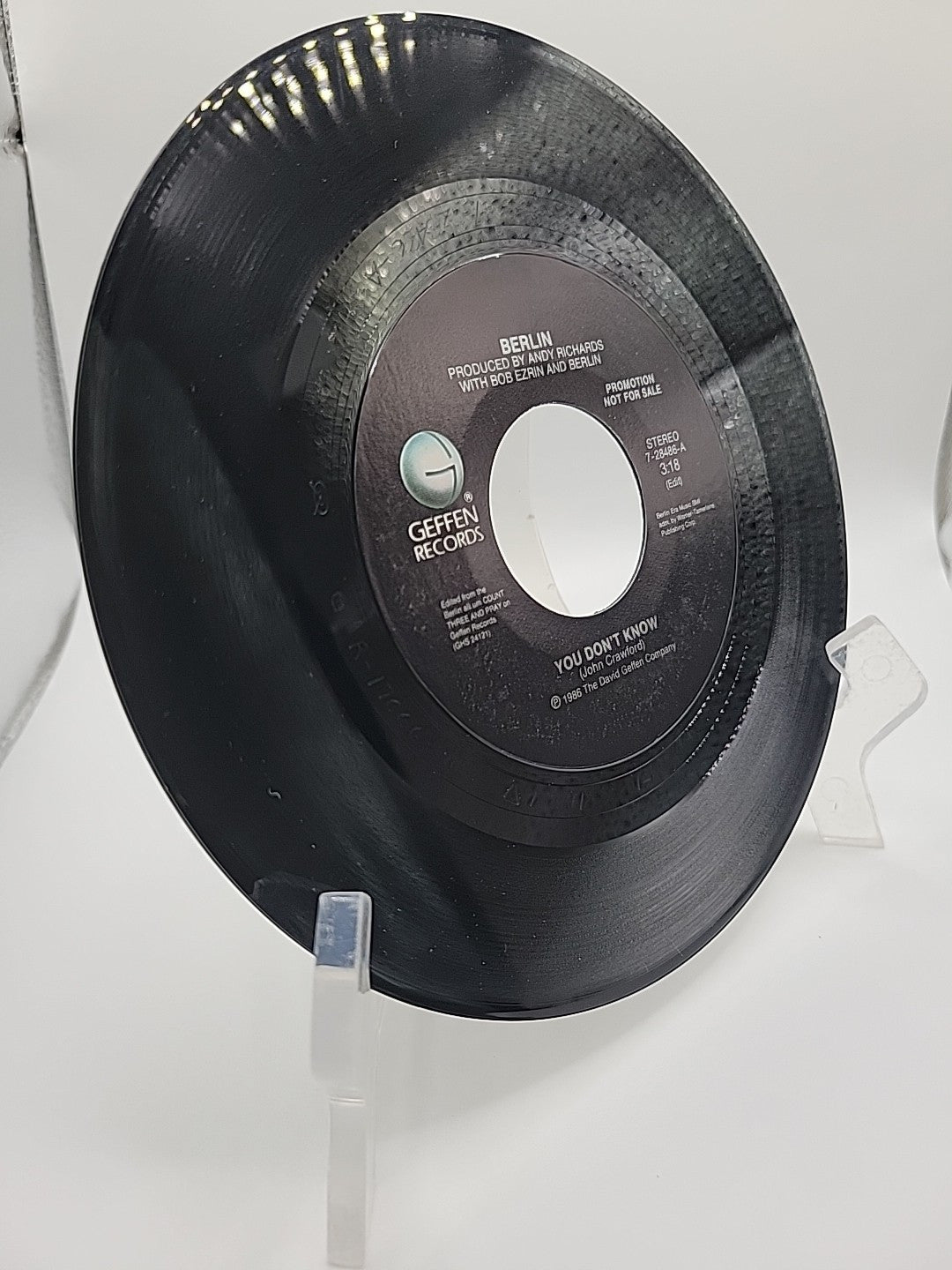 Berlin YOU DON'T KNOW Geffen Records 45 Promo 1986