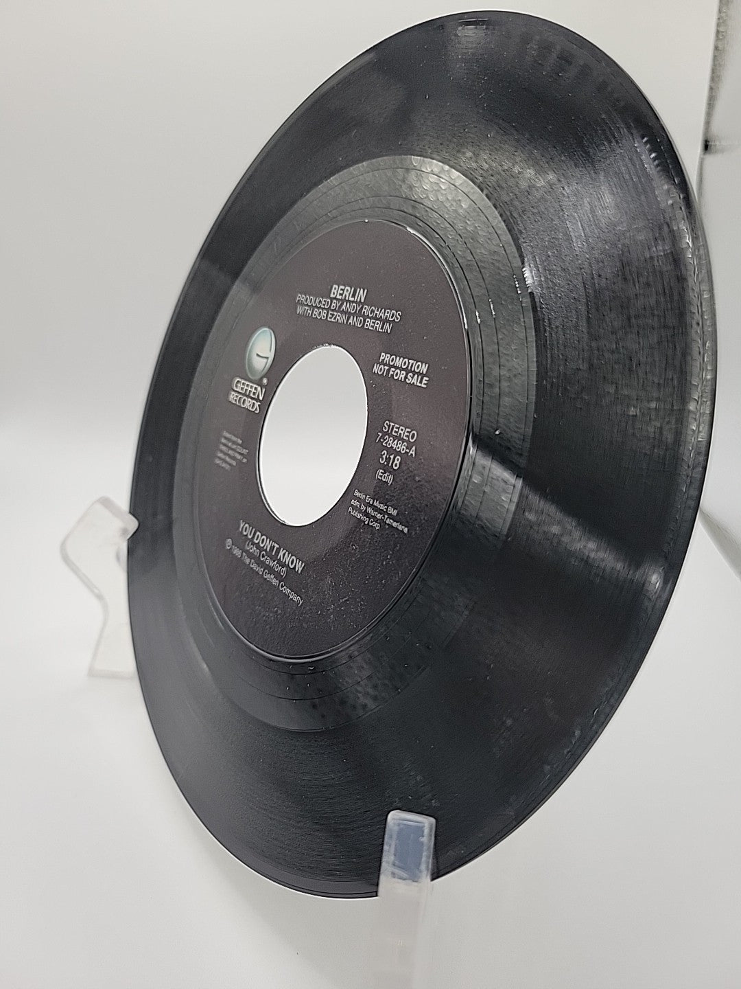 Berlin YOU DON'T KNOW Geffen Records 45 Promo 1986