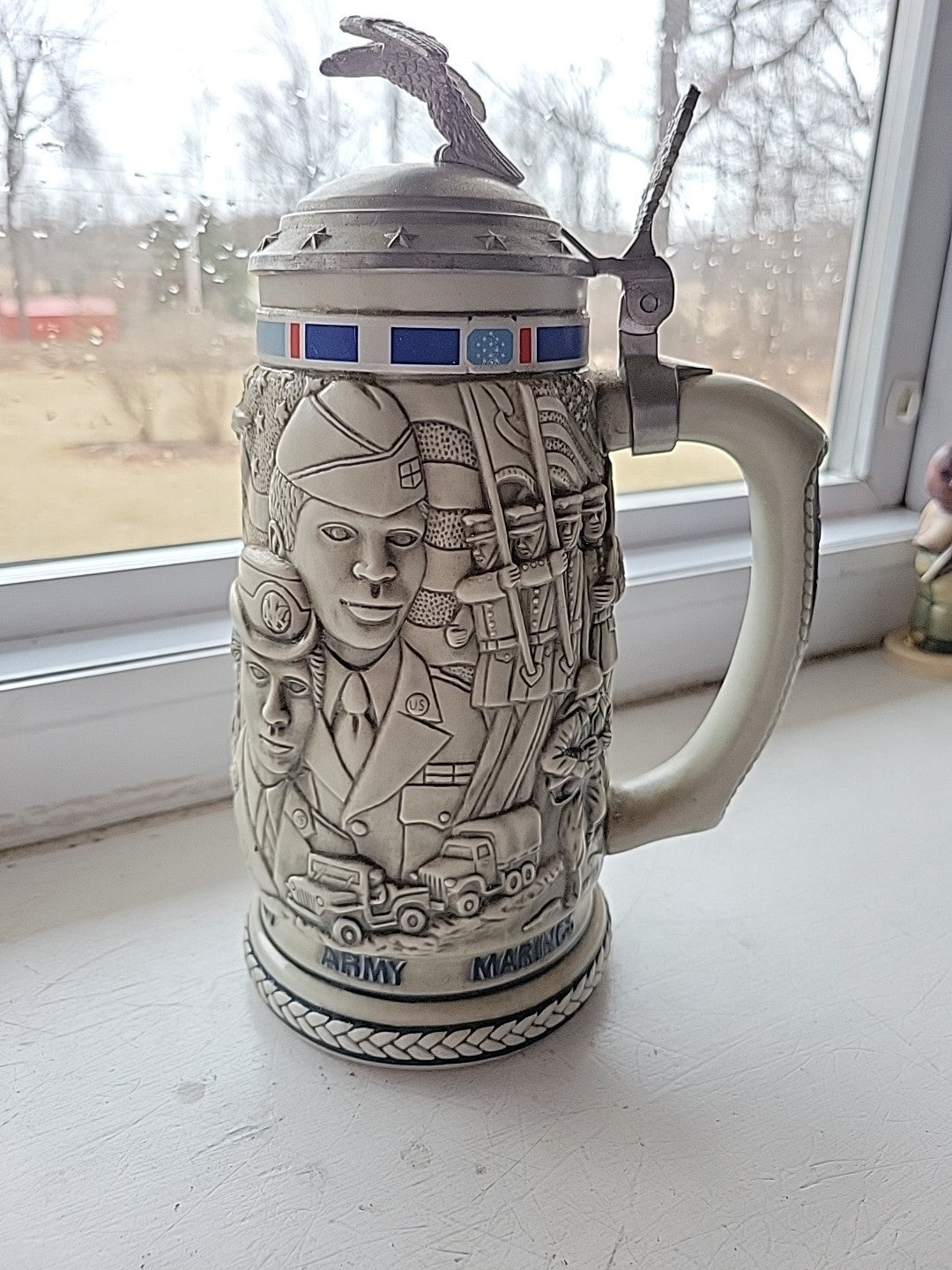 Avon Beer Stein Tribute To The American Armed Forces 1990 Ceramarte