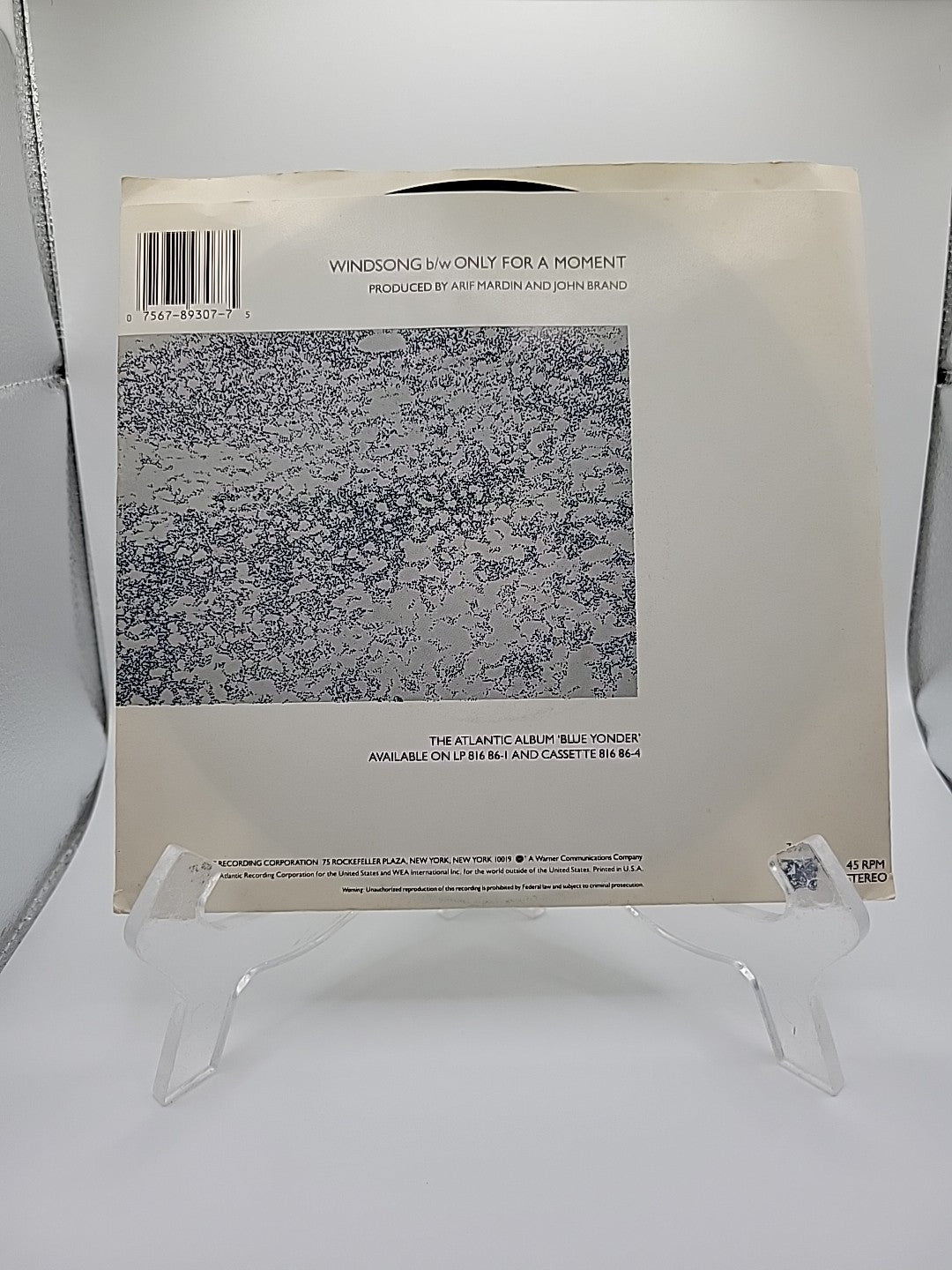 Windsong BLUE YONDER Atlantic Records 45 Promo 1987