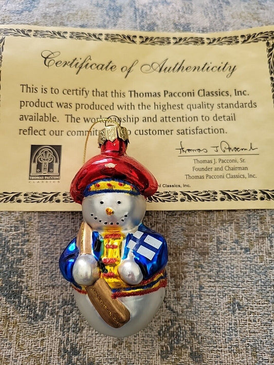 2001 Thomas Pacconi Classics, Tree Ornament Christmas Finland Snowman