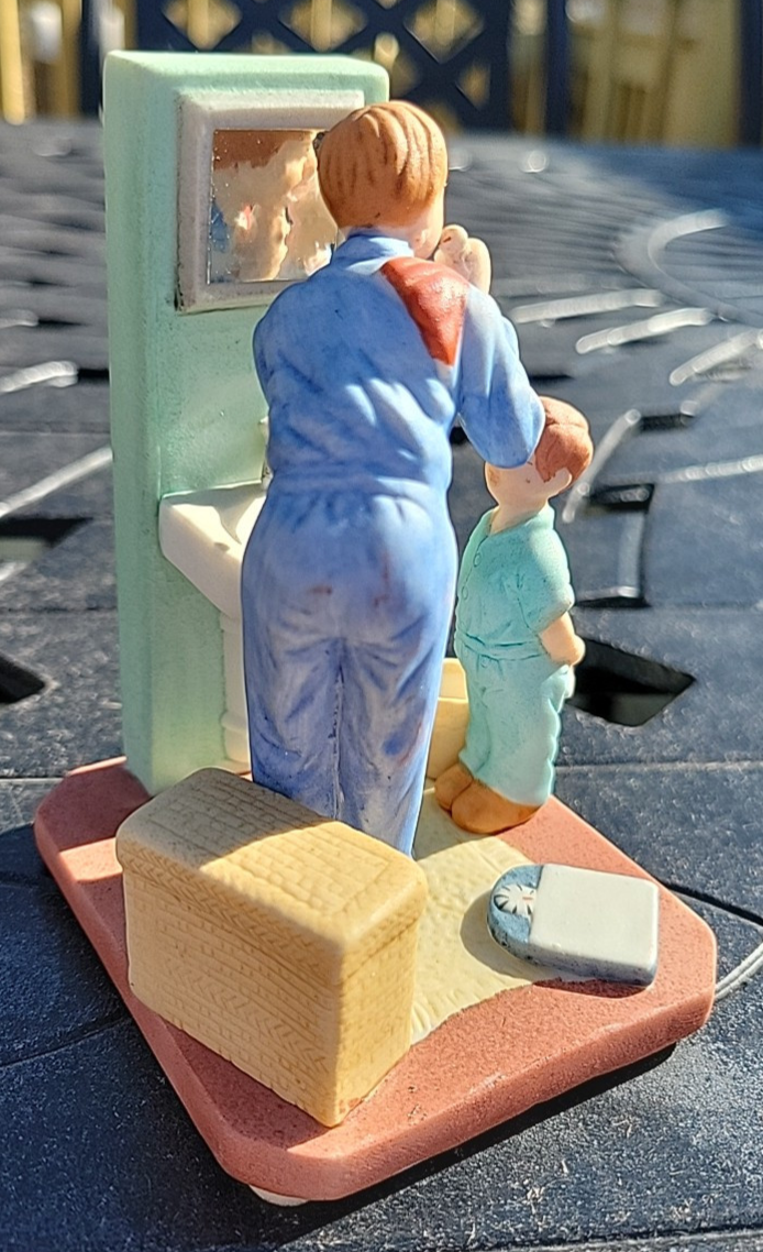 Vintage Norman Rockwell LITTLE SHAVER Figurine 1986