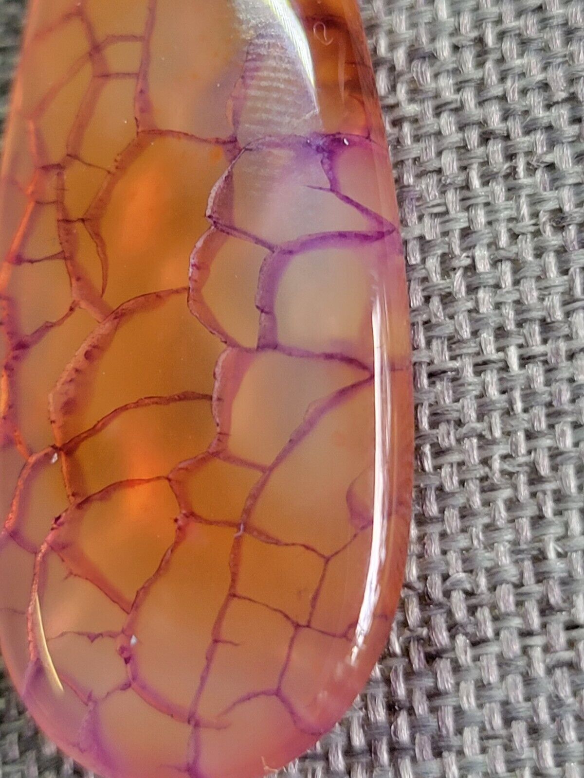 Wire Wrapped Dragon Vein Agate Reversible Pendant