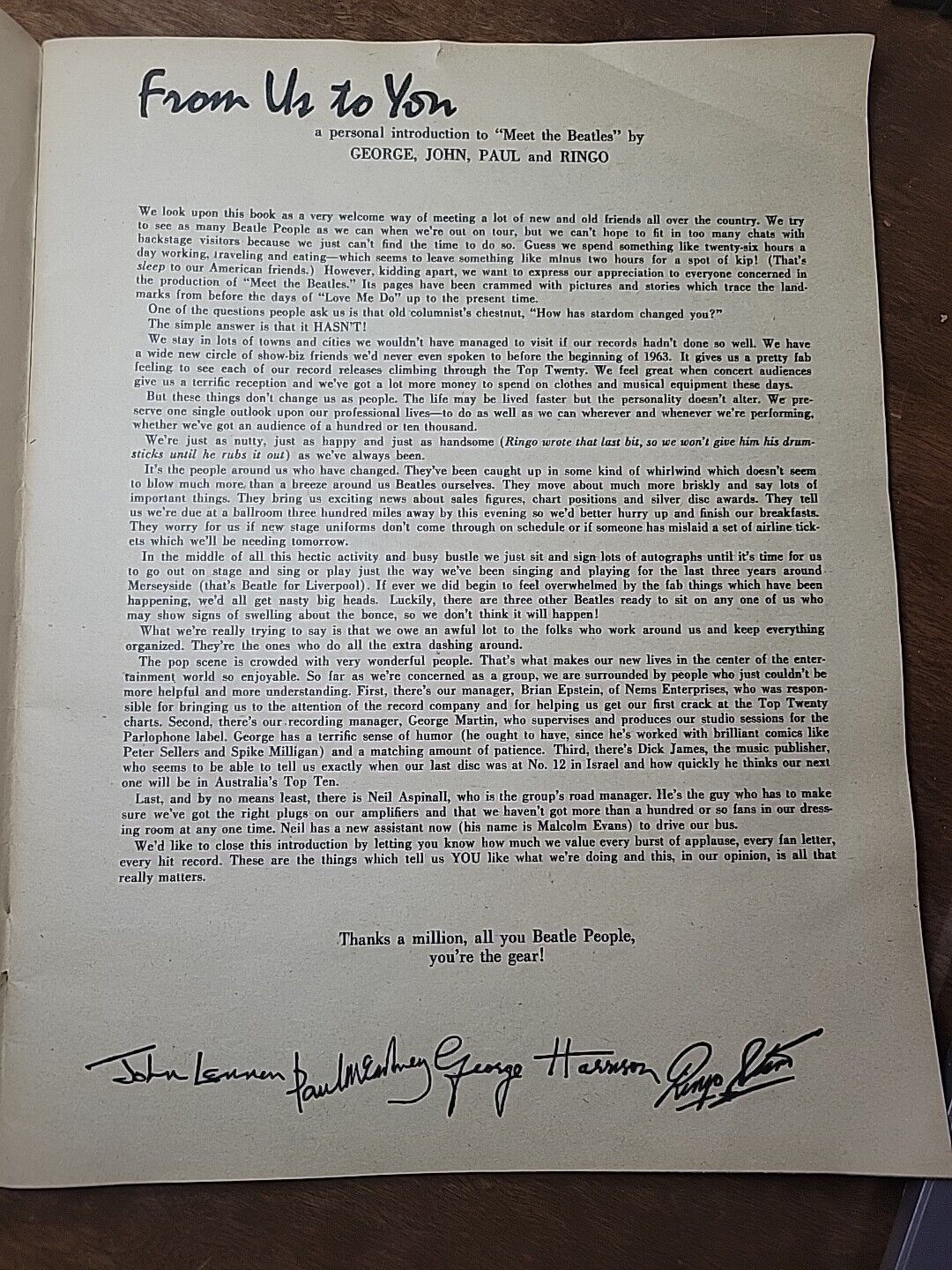 'Meet The Beatles' 1963 Magazine Photos From Their Personal Album