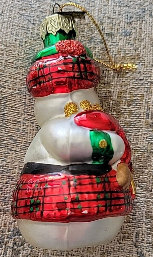 2001 Thomas Pacconi Classics, Tree Ornament Christmas Scotland Snowman In Kilt