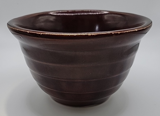 Vintage USA Monmouth Stoneware Maple Leaf Beehive Nesting Bowl Brown 5 Inch