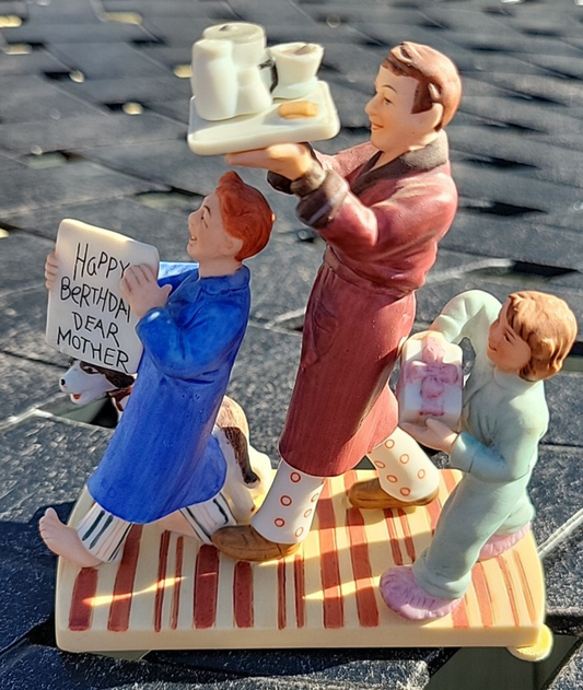 Vintage Norman Rockwell's HAPPY BERTHDAY DEAR MOTHER Figurine NRM Collectn 1987