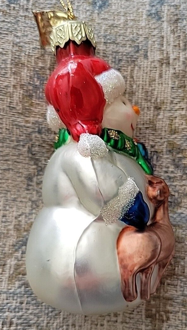 2001 Thomas Pacconi Classics, Tree Ornament Christmas Snowman w Deer
