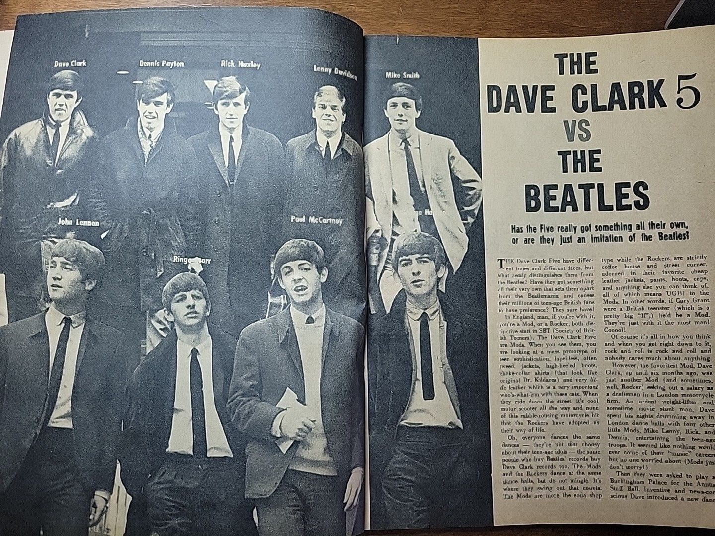 'Dave Clark 5 vs The Beatles' Popular Annual Magazine 1964