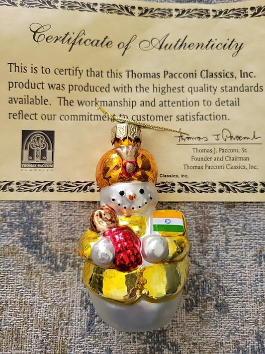 2001 Thomas Pacconi Classics, Tree Ornament Christmas India Snowman