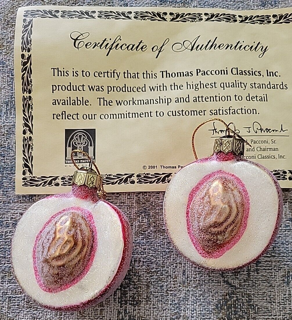 2001 Thomas Pacconi Classics, Tree Ornament Frosted Sliced Peach