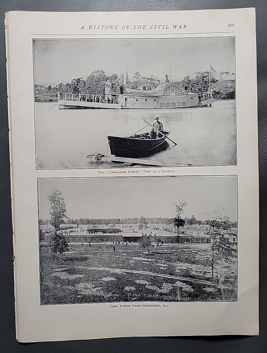'Commander Barney' & Camp Butler, Lossing's History of the Civil War Page 473