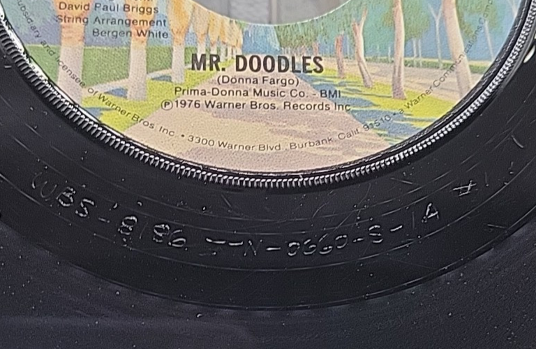 WB Promo 45 Record Donna Fargo Mr. Doodles 1976 WBS8186 w Sleeve NICE!