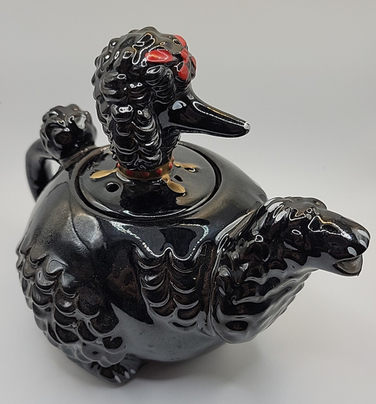 VINTAGE PAUL'S GIFTS 1950's BLACK POODLE TEAPOT NOS